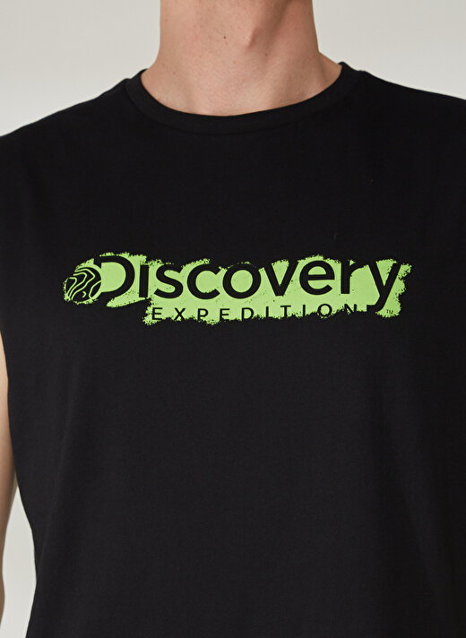 Discovery Expedition Bisiklet Yaka Düz Siyah Erkek T-Shirt YOHO 4