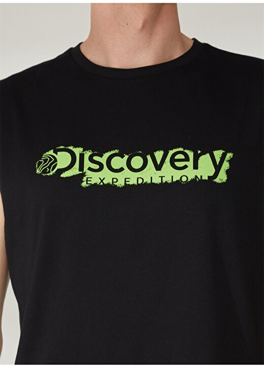 Discovery Expedition Bisiklet Yaka Düz Siyah Erkek T-Shirt YOHO 4