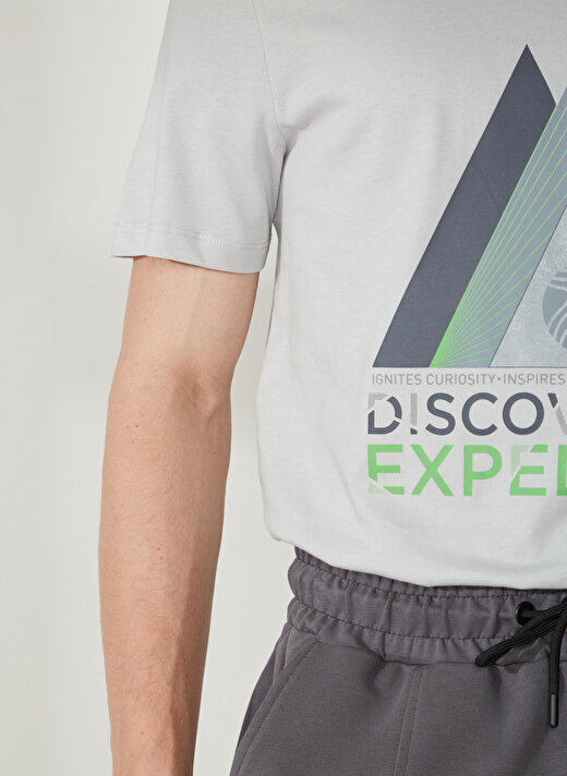 Discovery Expedition Bisiklet Yaka Baskılı Gri Erkek T-Shirt ALEX 4