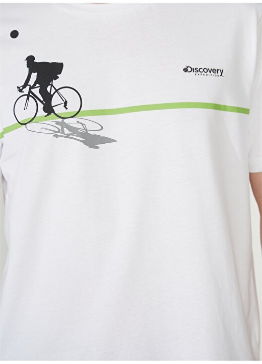 Discovery Expedition Bisiklet Yaka Baskılı Kırık Beyaz Erkek T-Shirt BENJAX 4