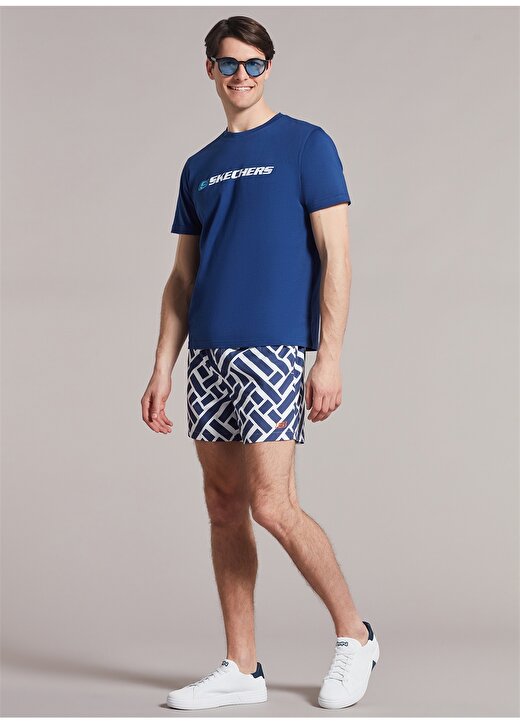 Skechers Normal Mavi Erkek Şort S231384-422 M Swimwear Printed 5 In 1