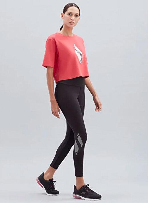 Skechers Siyah Kadın Tayt S221139-001 W Big Logo Legging 4