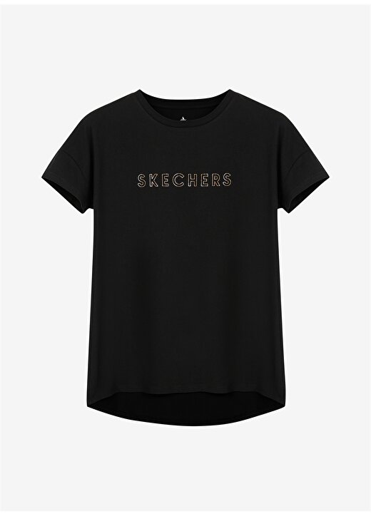Skechers Yuvarlak Yaka Düz Siyah Kadın T-Shirt S231293-001 W Graphic Tee Crew Neck 1