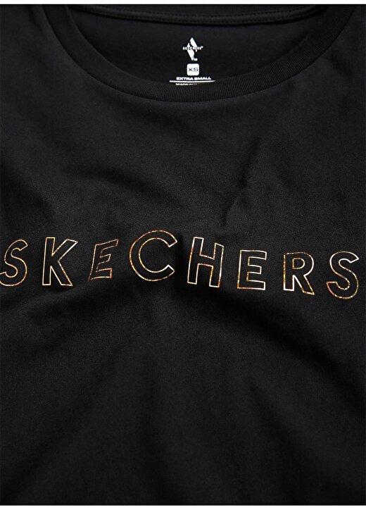 Skechers Yuvarlak Yaka Düz Siyah Kadın T-Shirt S231293-001 W Graphic Tee Crew Neck 4