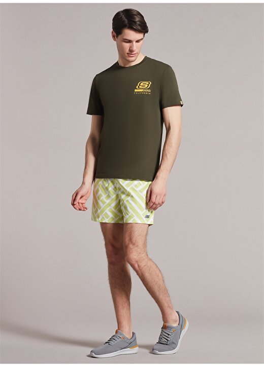 Skechers Normal Yeşil Erkek Şort S231384-299 M Swimwear Printed 5 In 1