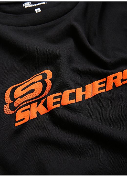 Skechers Yuvarlak Yaka Düz Siyah Erkek T-Shirt S231268-001 M Graphic Tee Crew Neck 4