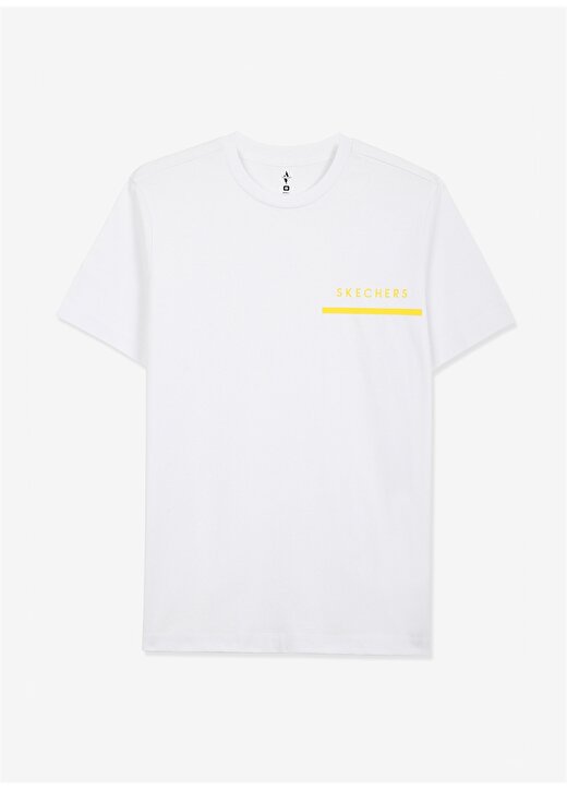Skechers Yuvarlak Yaka Düz Beyaz Erkek T-Shirt S221052-100 M Graphic Tee Chest Pri 1