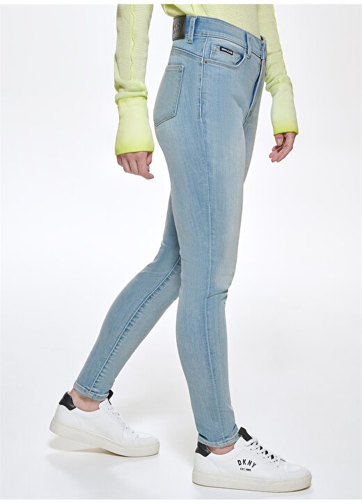 Dkny Jeans Yüksek Bel Dar Paça Super Skinny Açık İndigo Kadın Denim Pantolon E0RK0670 4