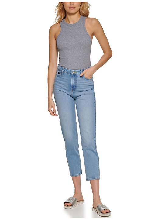 Dkny Jeans Yüksek Bel Straight Paça Regular Straight İndigo Kadın Denim Pantolon E2RK0780 1
