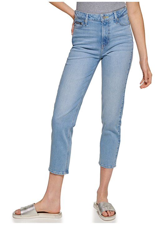 Dkny Jeans Yüksek Bel Straight Paça Regular Straight İndigo Kadın Denim Pantolon E2RK0780 2