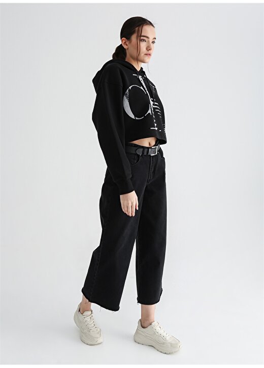 Calvin Klein Jeans Siyah Kadın Kapüşonlu Uzun Sweatshirts J20J220310BEH 2
