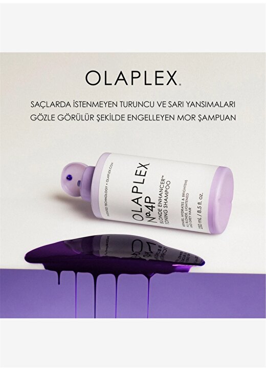 Olaplex Nº.4P Blonde Enhancer Toning Shampoo - Renk Koruyucu & Bağ Güçlendirici Mor Şampuan Purple 2