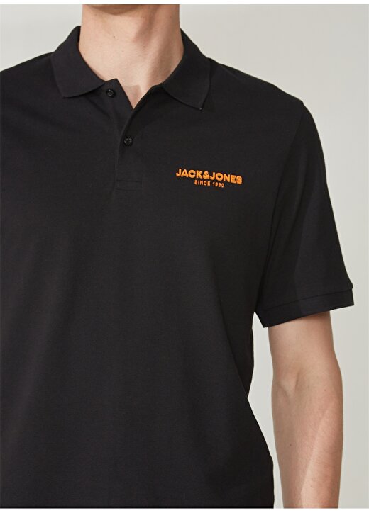Jack & Jones Polo Yaka Düz Siyah Erkek T-Shirt 12238848_JCOSNORKLE POLO SS FST 4