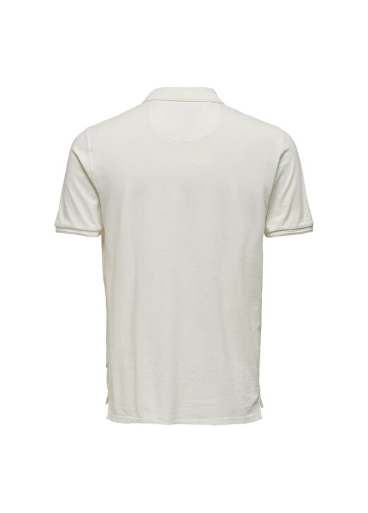 Only & Sons Düz Beyaz Erkek Polo T-Shirt 22021769_ONSTRAVIS SLIM WASHED SS P 2