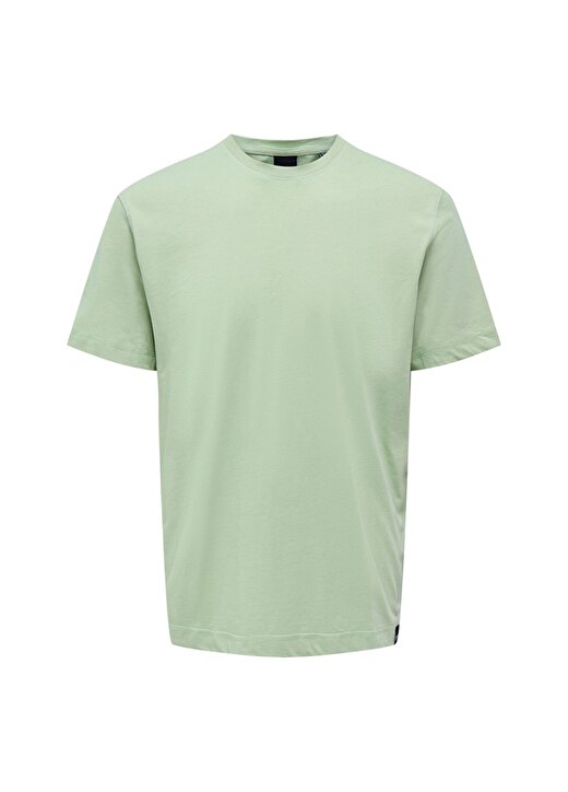 Only & Sons O Yaka Düz Yeşil Erkek T-Shirt 22025208_ONSMAX LIFE REG SS STITCH 3