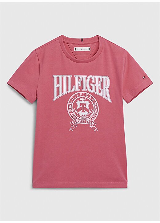 Tommy Hilfiger Kırmızı Kız Çocuk Bisiklet Yaka Yarım Kollu Baskılı T-Shirt KG0KG07081XI4 2