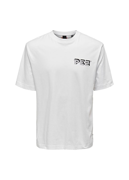 Only & Sons O Yaka Baskılı Beyaz Erkek T-Shirt 22026048_ONSPEZ RLX SS TEE 1