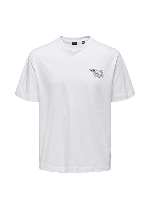 Only & Sons O Yaka Baskılı Beyaz Erkek T-Shirt 22026041_ONSANIR RLX SS TEE 1