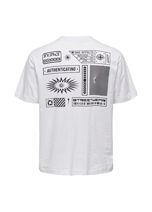 Only & Sons O Yaka Baskılı Beyaz Erkek T-Shirt 22026041_ONSANIR RLX SS TEE 2