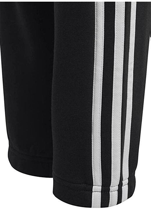 Adidas Normal Paça Siyah - Beyaz Erkek Çocuk Eşofman Altı HR6333 U 3S FL PANT 3