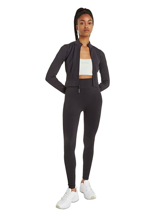 Calvin Klein Siyah Kadın Zip Ceket 00GWS3J402 WO - Seamless Full Zip J 1