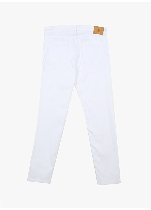 U.S. Polo Assn. Normal Bel Normal Paça Slim Fit Beyaz Erkek Pantolon DERNEST23Y 2