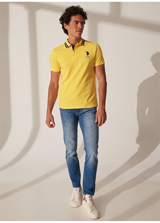U.S. Polo Assn. Koyu Sarı Erkek Polo T-Shirt GSD01IY023 1