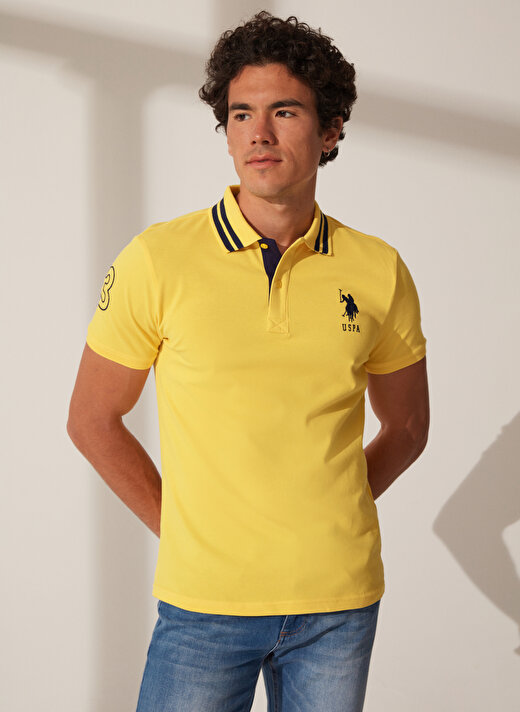 U.S. Polo Assn. Koyu Sarı Erkek Polo T-Shirt GSD01IY023 2
