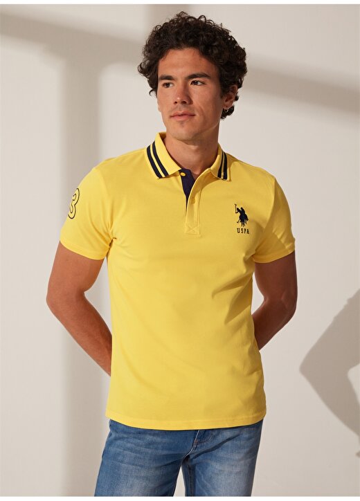 U.S. Polo Assn. Koyu Sarı Erkek Polo T-Shirt GSD01IY023 2