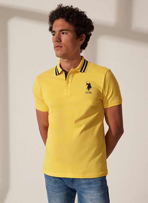 U.S. Polo Assn. Koyu Sarı Erkek Polo T-Shirt GSD01IY023 3