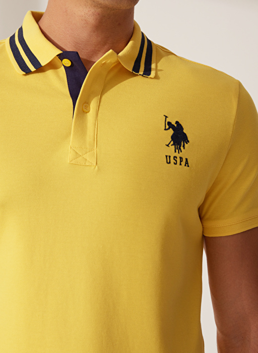 U.S. Polo Assn. Koyu Sarı Erkek Polo T-Shirt GSD01IY023 4