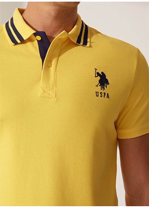 U.S. Polo Assn. Koyu Sarı Erkek Polo T-Shirt GSD01IY023 4