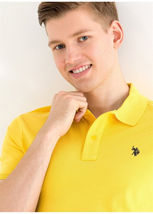 U.S. Polo Assn. Koyu Sarı Erkek Polo T-Shirt GTP04IY023 1