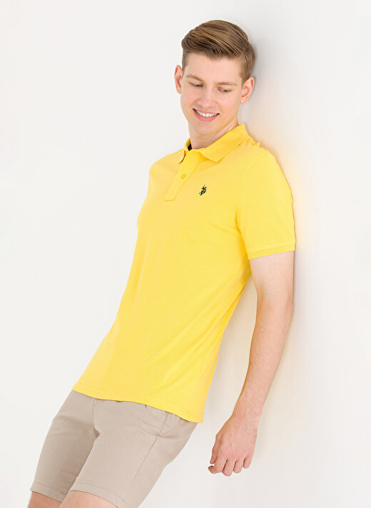 U.S. Polo Assn. Koyu Sarı Erkek Polo T-Shirt GTP04IY023 2