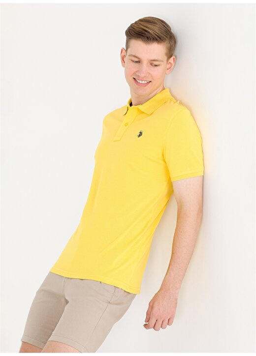 U.S. Polo Assn. Koyu Sarı Erkek Polo T-Shirt GTP04IY023 2