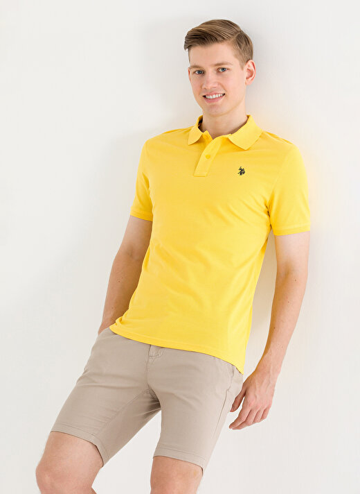 U.S. Polo Assn. Koyu Sarı Erkek Polo T-Shirt GTP04IY023 3