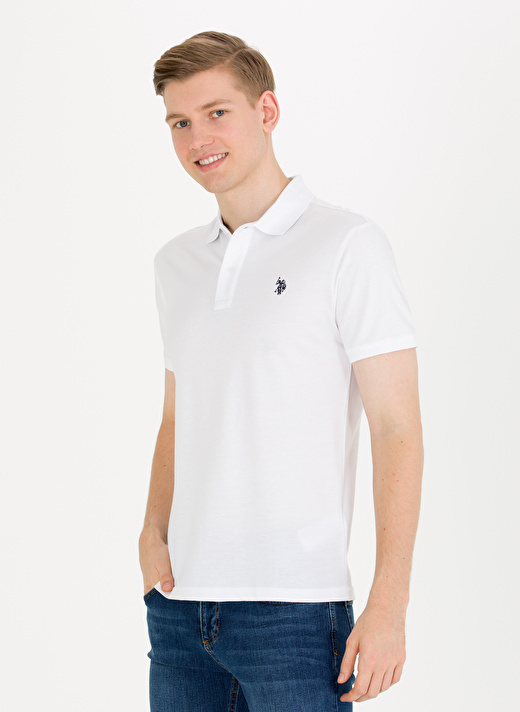 U.S. Polo Assn. Beyaz Erkek Polo T-Shirt GTP04IY023 1