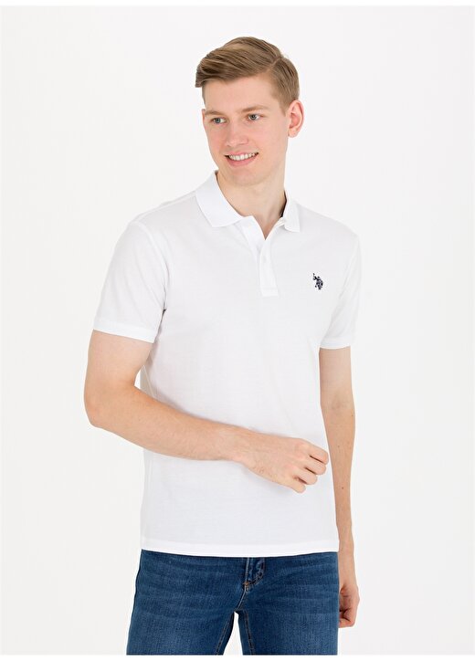 U.S. Polo Assn. Beyaz Erkek Polo T-Shirt GTP04IY023 3