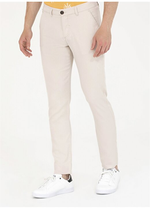 U.S. Polo Assn. Normal Bel Normal Paça Slim Fit Taş Erkek Pantolon MANU-P 2