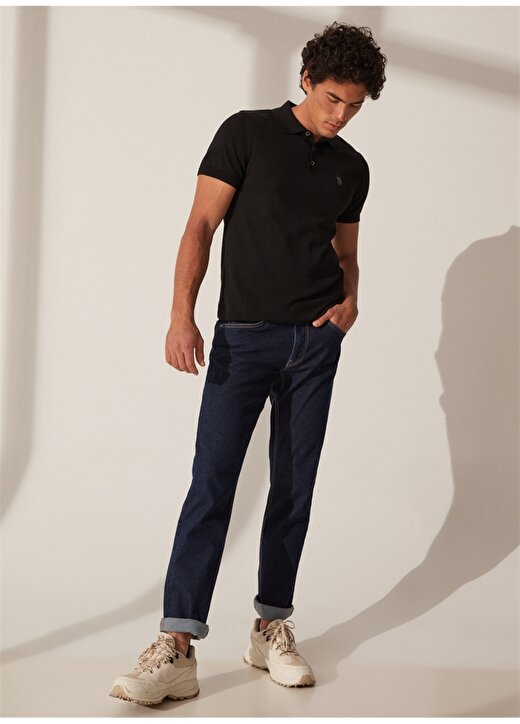 U.S. Polo Assn. Normal Bel Normal Paça Straight Koyu Mavi Erkek Denim Pantolon LETTA-K 3
