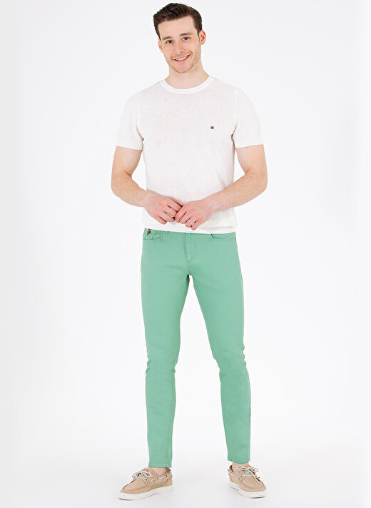 U.S. Polo Assn. Normal Bel Normal Paça Slim Fit Koyu Yeşil Erkek Pantolon MICHAEL23Y 3