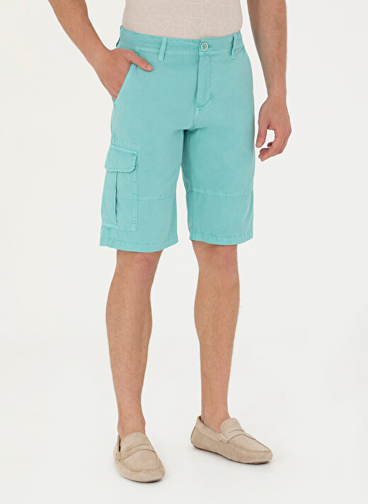 U.S. Polo Assn. Normal Bel Comfort Fit Mint Erkek Bermuda Şort PURVIS 1