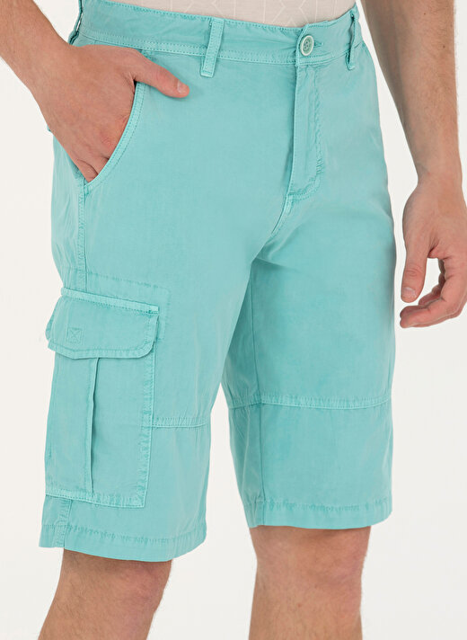 U.S. Polo Assn. Normal Bel Comfort Fit Mint Erkek Bermuda Şort PURVIS 4