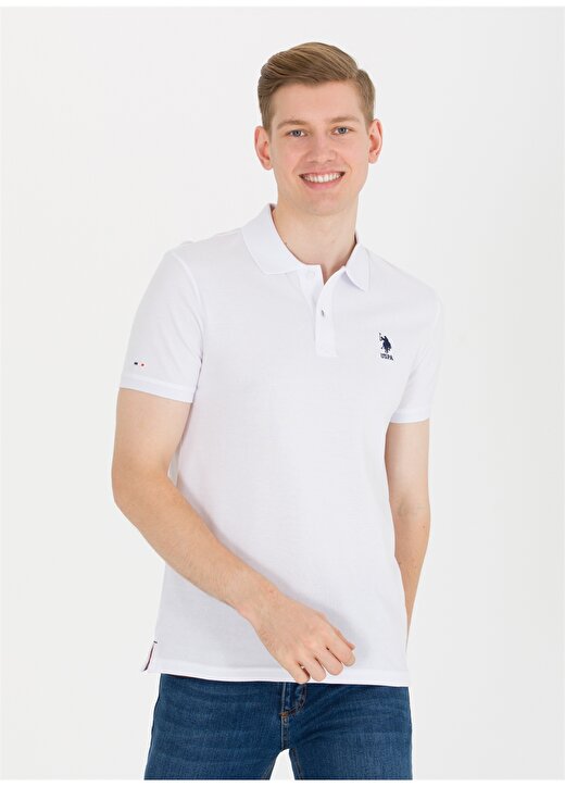 U.S. Polo Assn. Beyaz Erkek Polo T-Shirt TP04IY023 3
