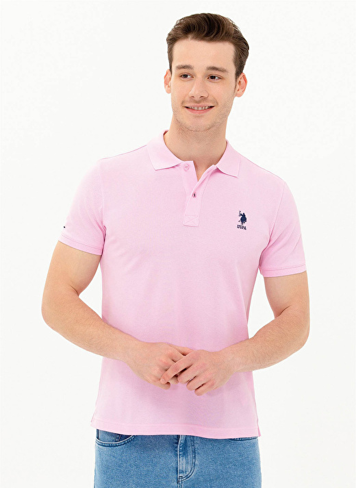 U.S. Polo Assn. Açık Pembe Erkek Polo T-Shirt TP04IY023 1