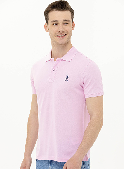 U.S. Polo Assn. Açık Pembe Erkek Polo T-Shirt TP04IY023 2