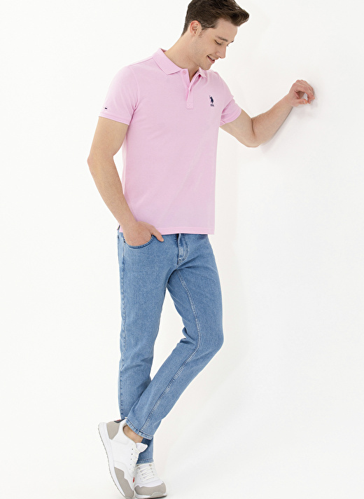 U.S. Polo Assn. Açık Pembe Erkek Polo T-Shirt TP04IY023 4