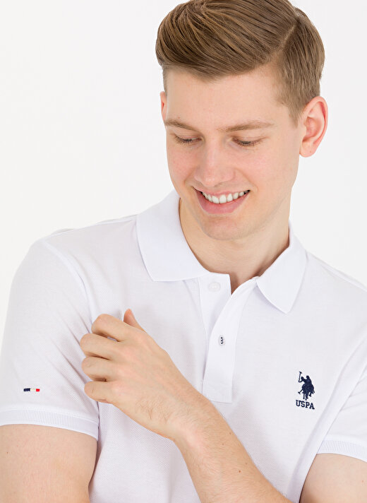 U.S. Polo Assn. Beyaz Erkek Polo T-Shirt TP04IY023 2