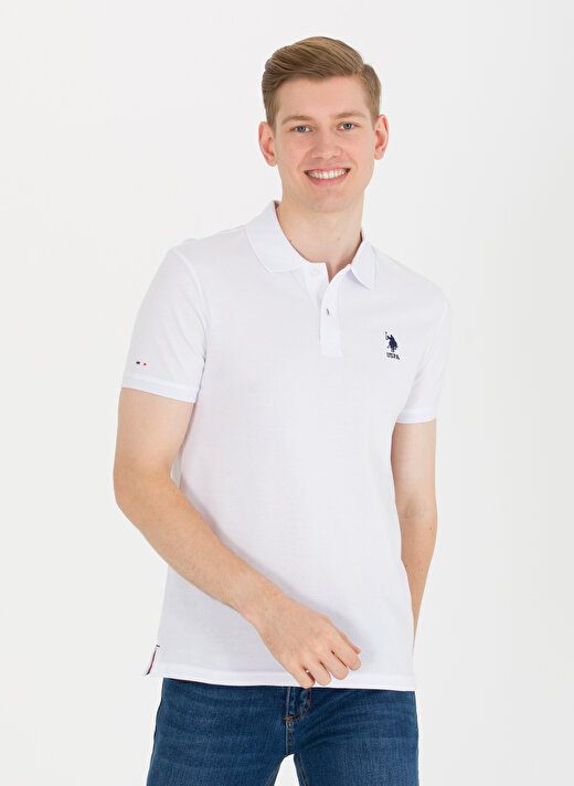 U.S. Polo Assn. Beyaz Erkek Polo T-Shirt TP04IY023 3