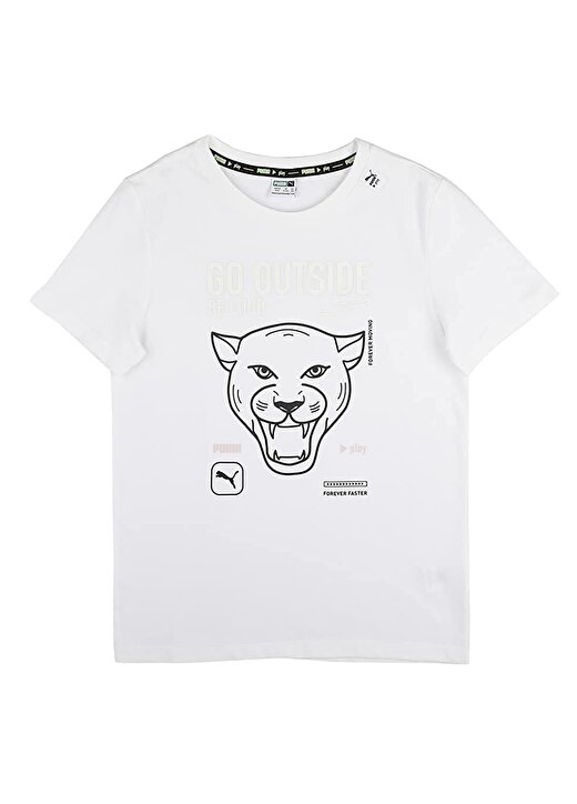 Puma Beyaz Erkek Çocuk T-Shirt 84696402 PLAY UV Graphic Tee 1